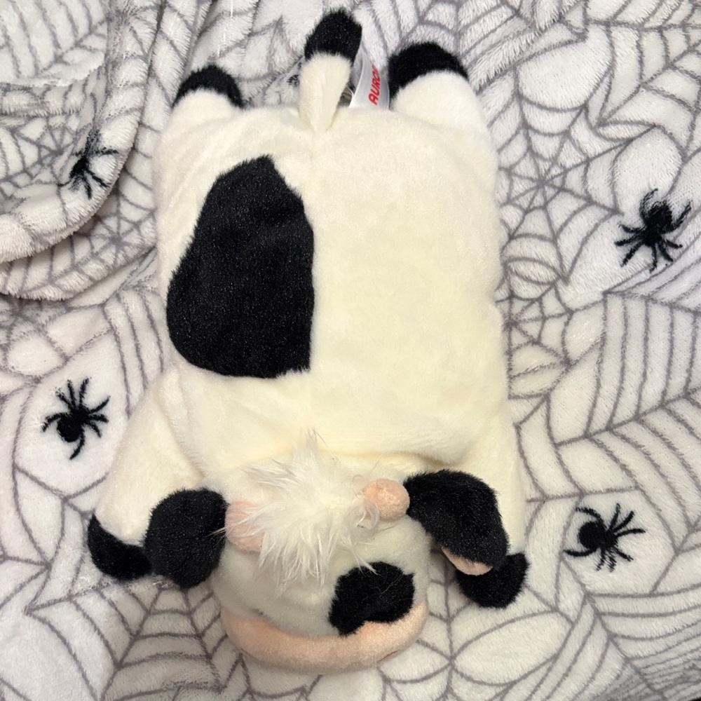 Adorable Plush Cow Toy - Black and White